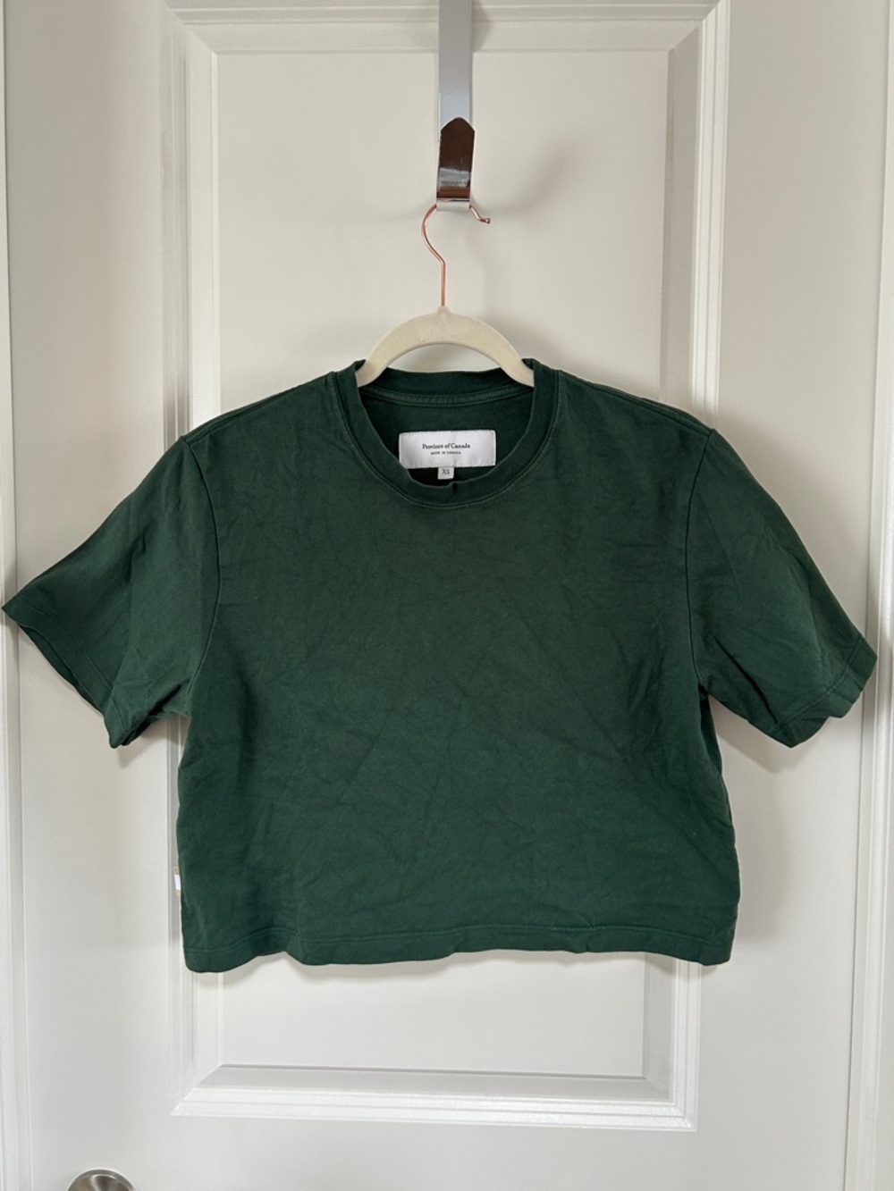 Province of Canada Women’s Forest Green Cropped Cotton Crewneck Tee